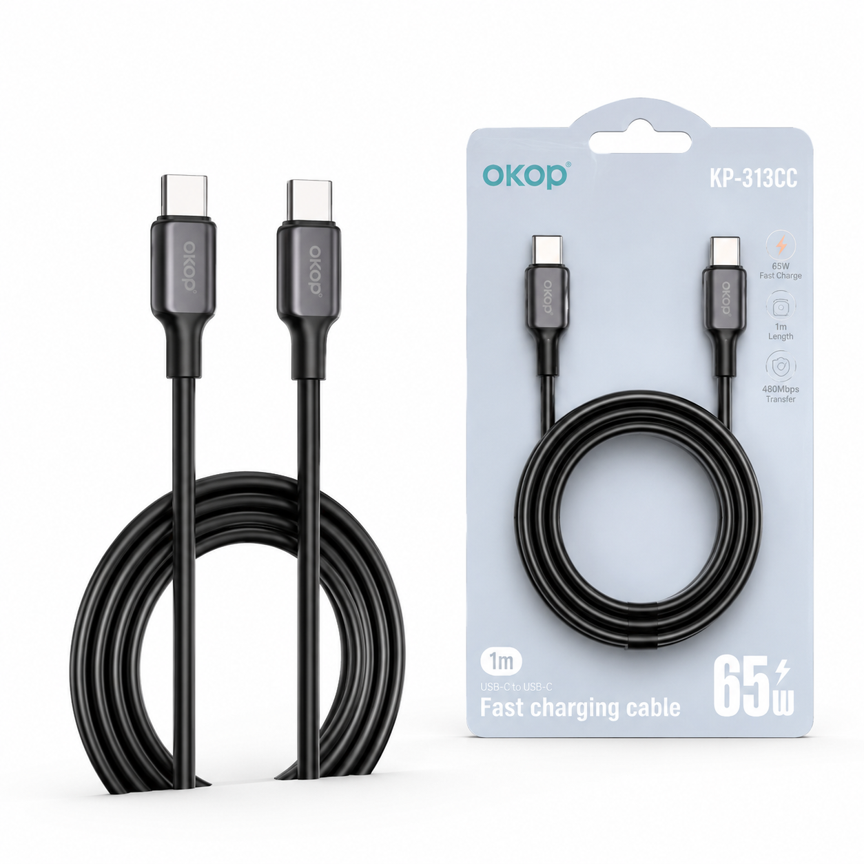 Cable USB-C a USB-C OKOP 65W