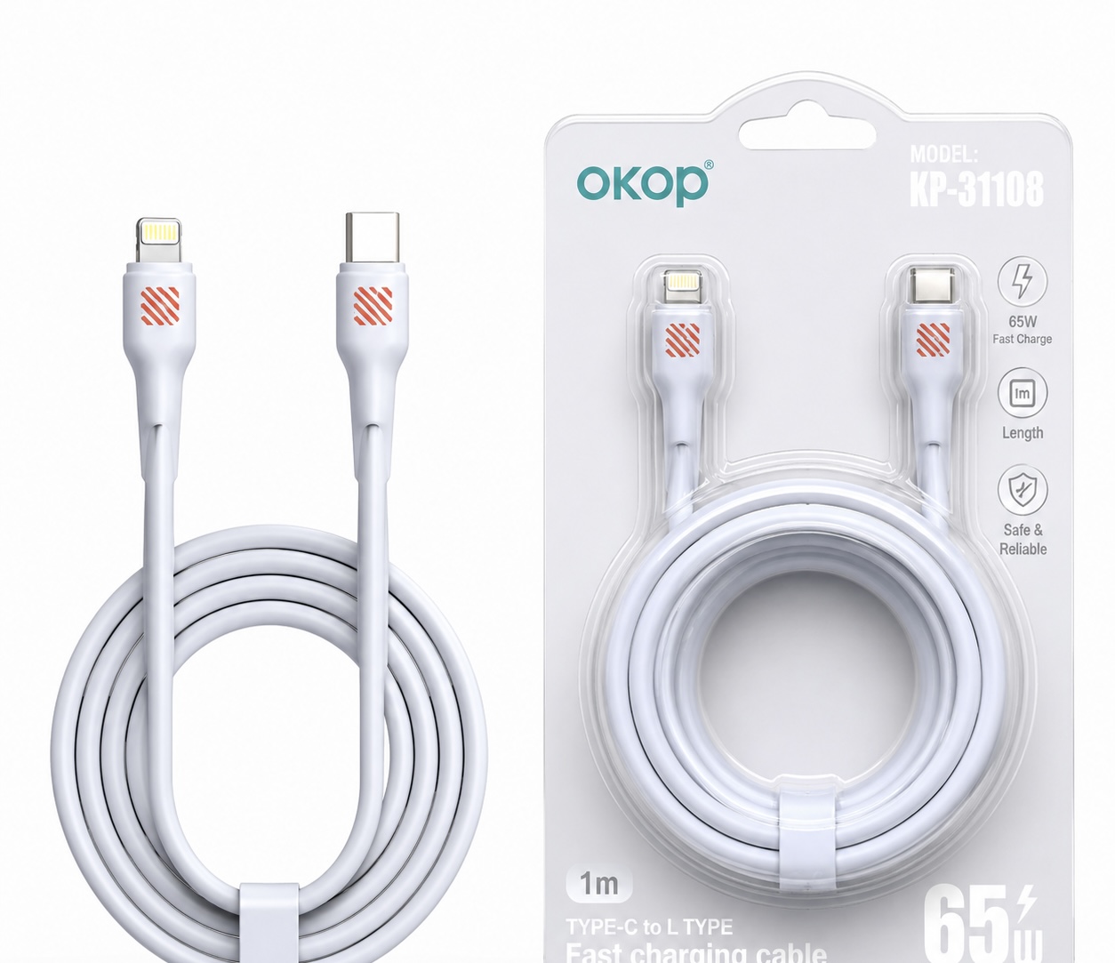 Cable De Carga Rápida 65W OKOP