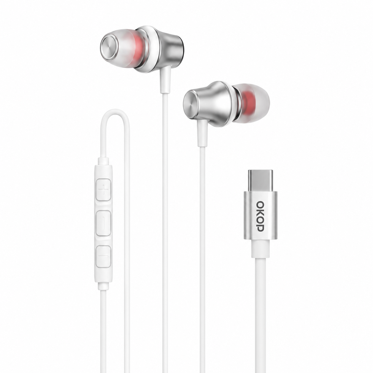 Audífonos In-Ear OKOP tipo C color blanco