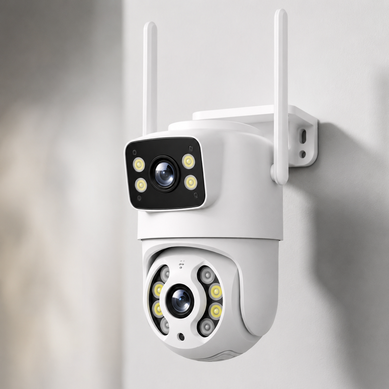 Cámara de Seguridad Doble Lente Exterior – Monitoreo Inteligente 360