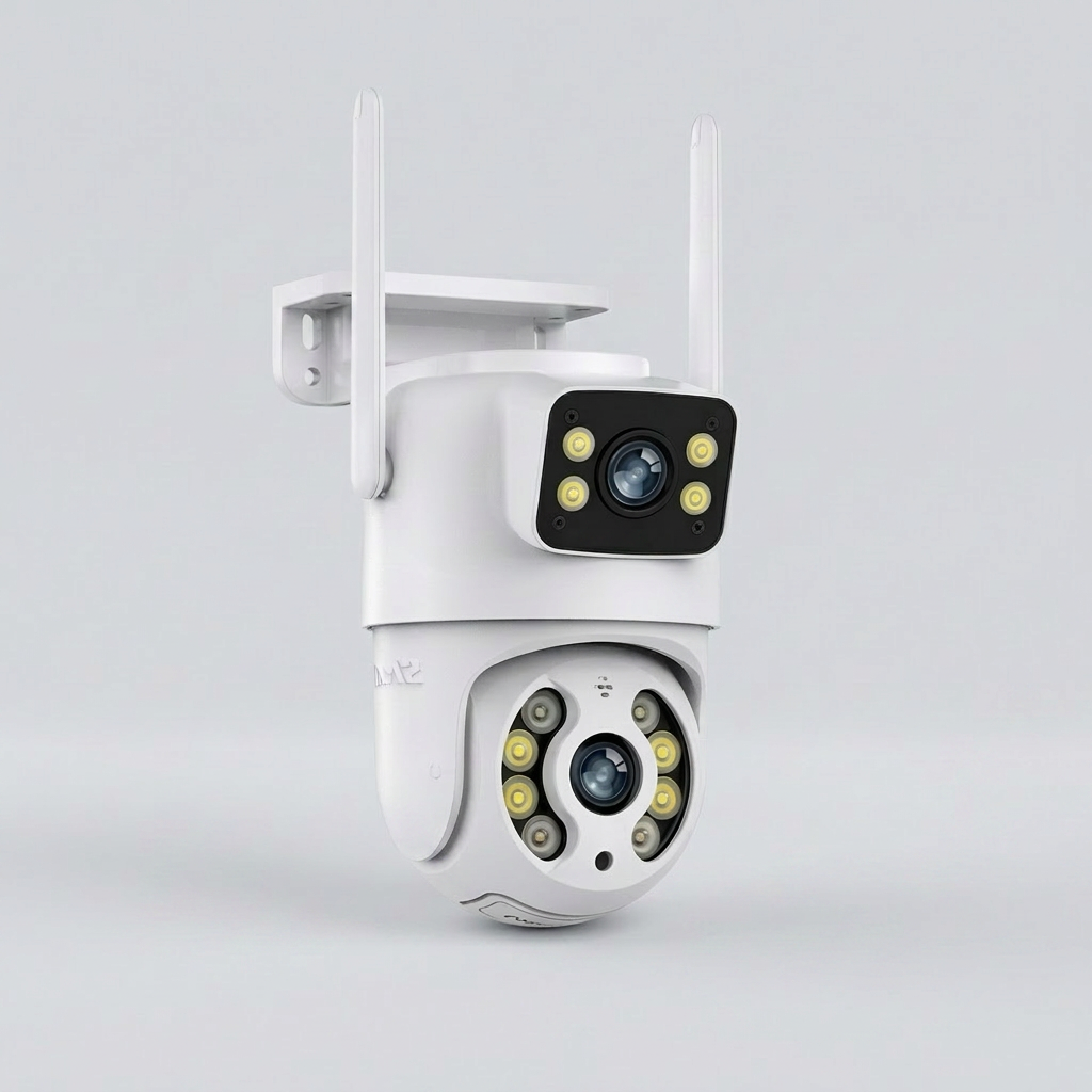 Cámara de Seguridad Doble Lente Exterior – Monitoreo Inteligente 360