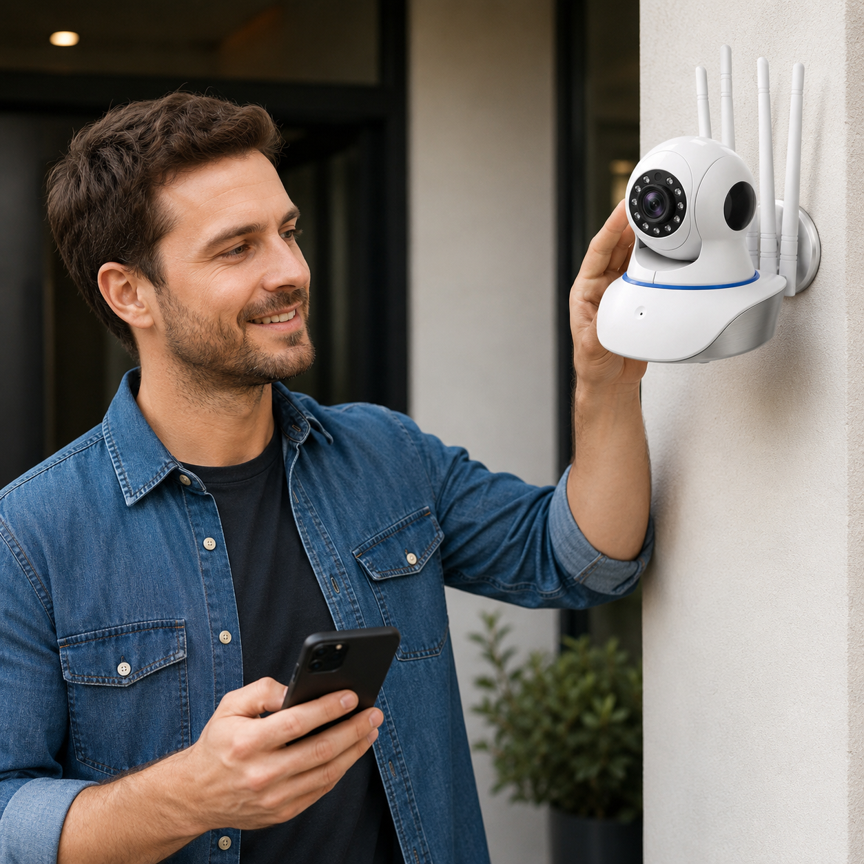 Cámara de Seguridad Robótica Inteligente (5 Antenas)