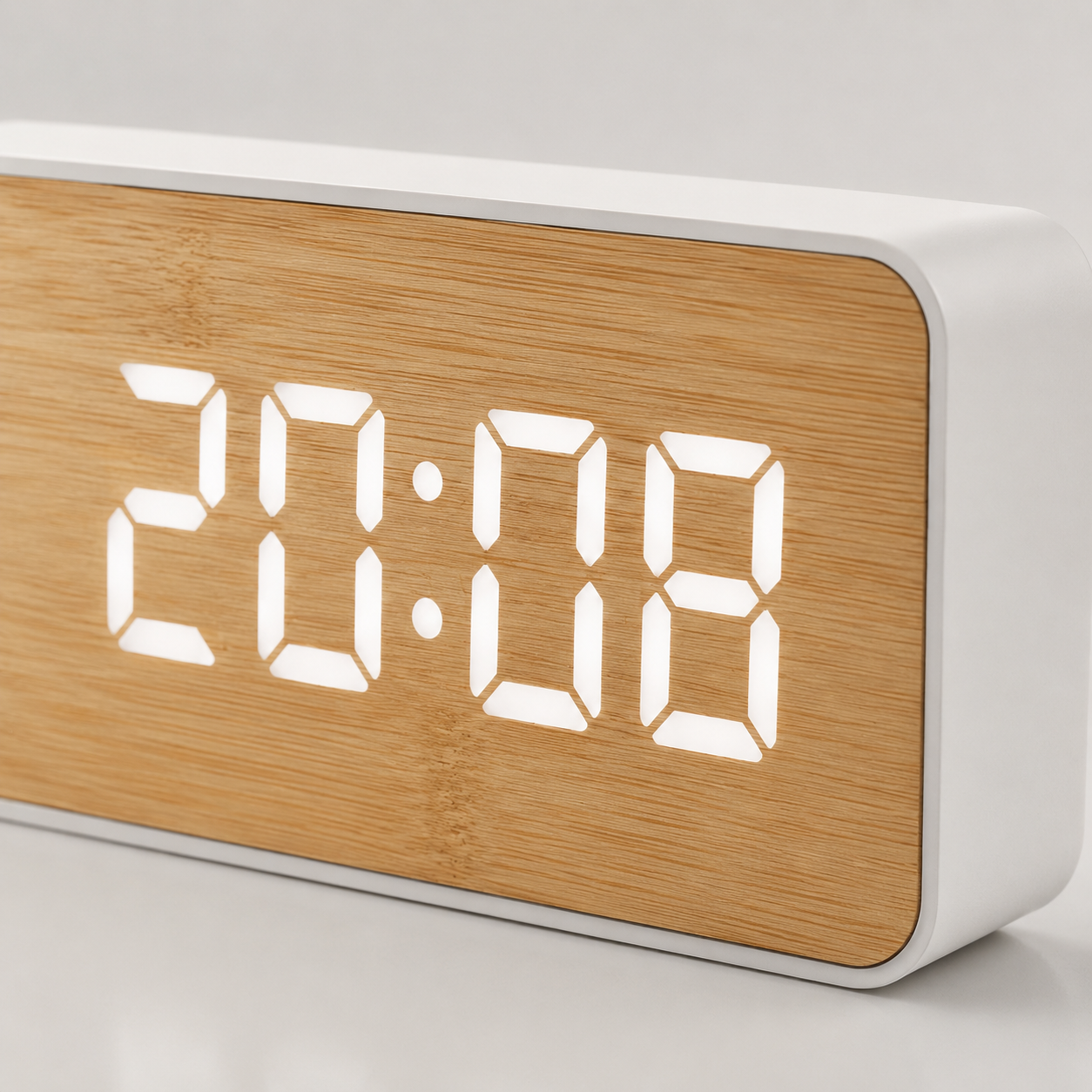 Reloj Digital Despertador Bambú