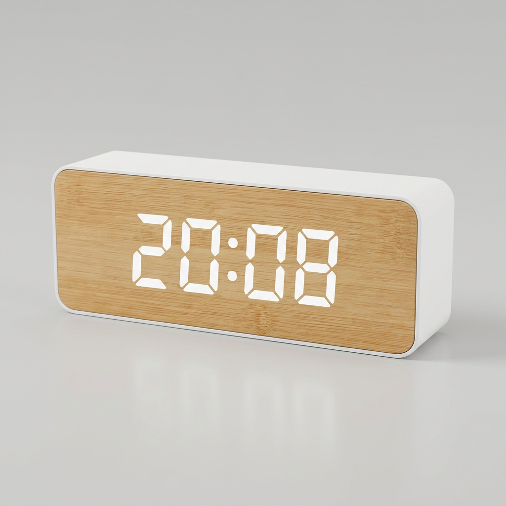 Reloj Digital Despertador Bambú