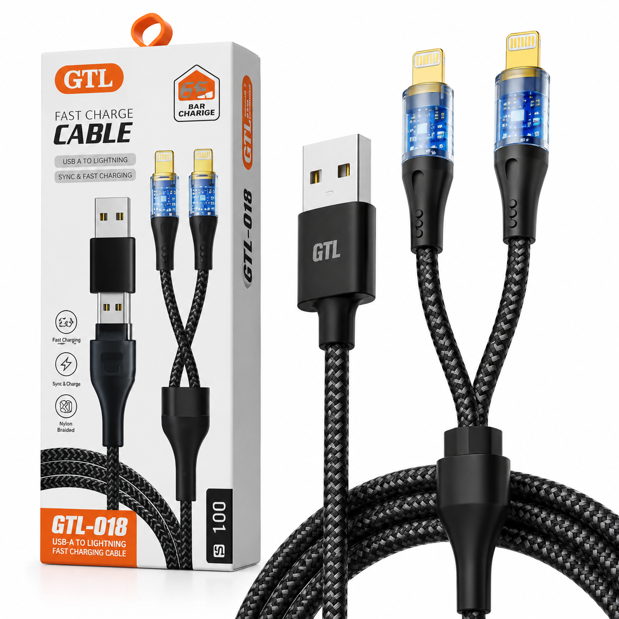 Cable 2 En 1  Entrada USB-C y USB con Salida Lighting
