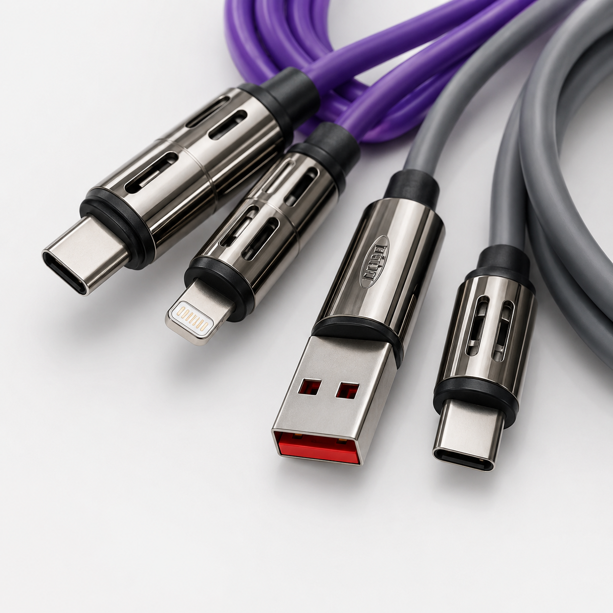 Cable USB-C a USB/Lighting Siliconado