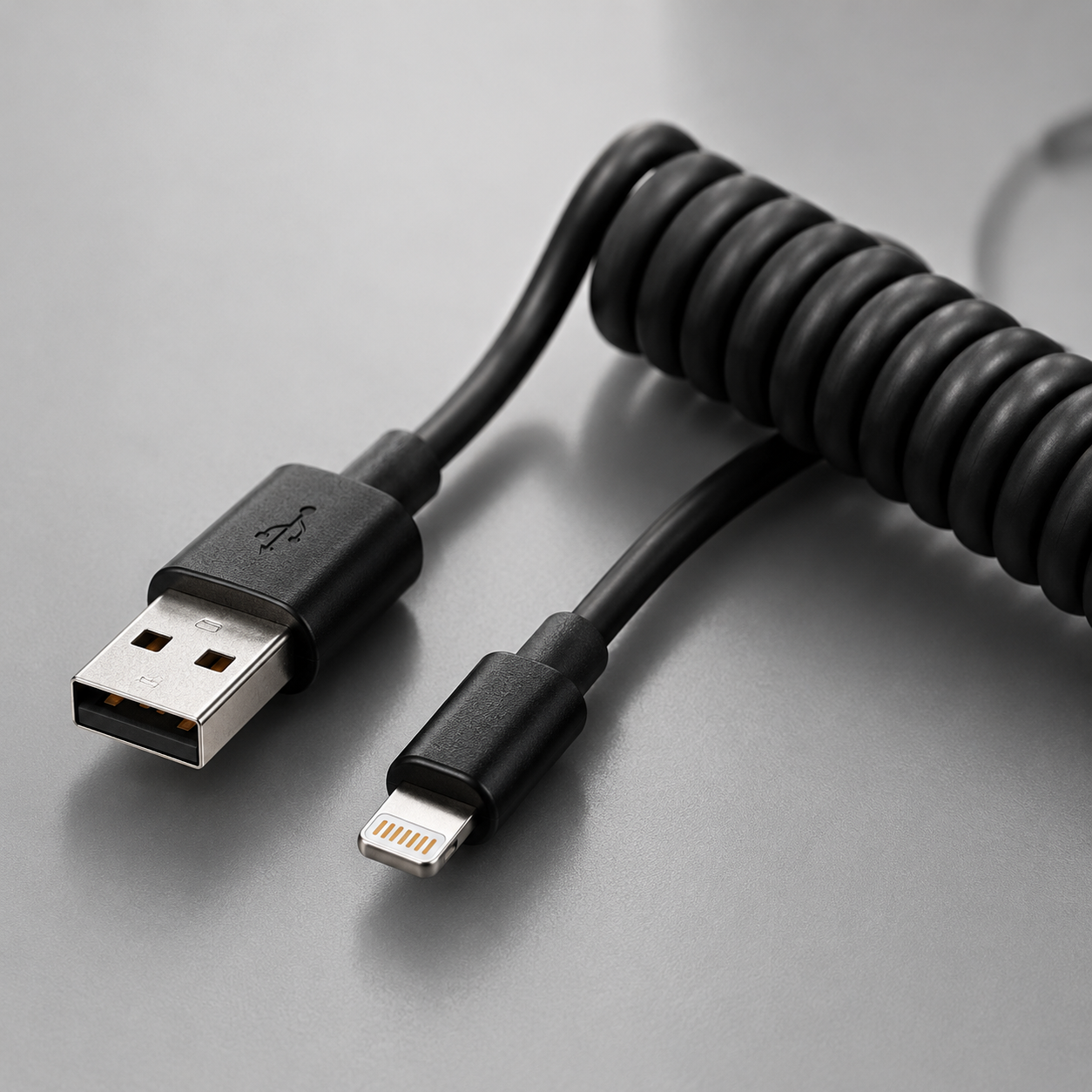 Cable USB A Tipo-C En Espiral Retráctil