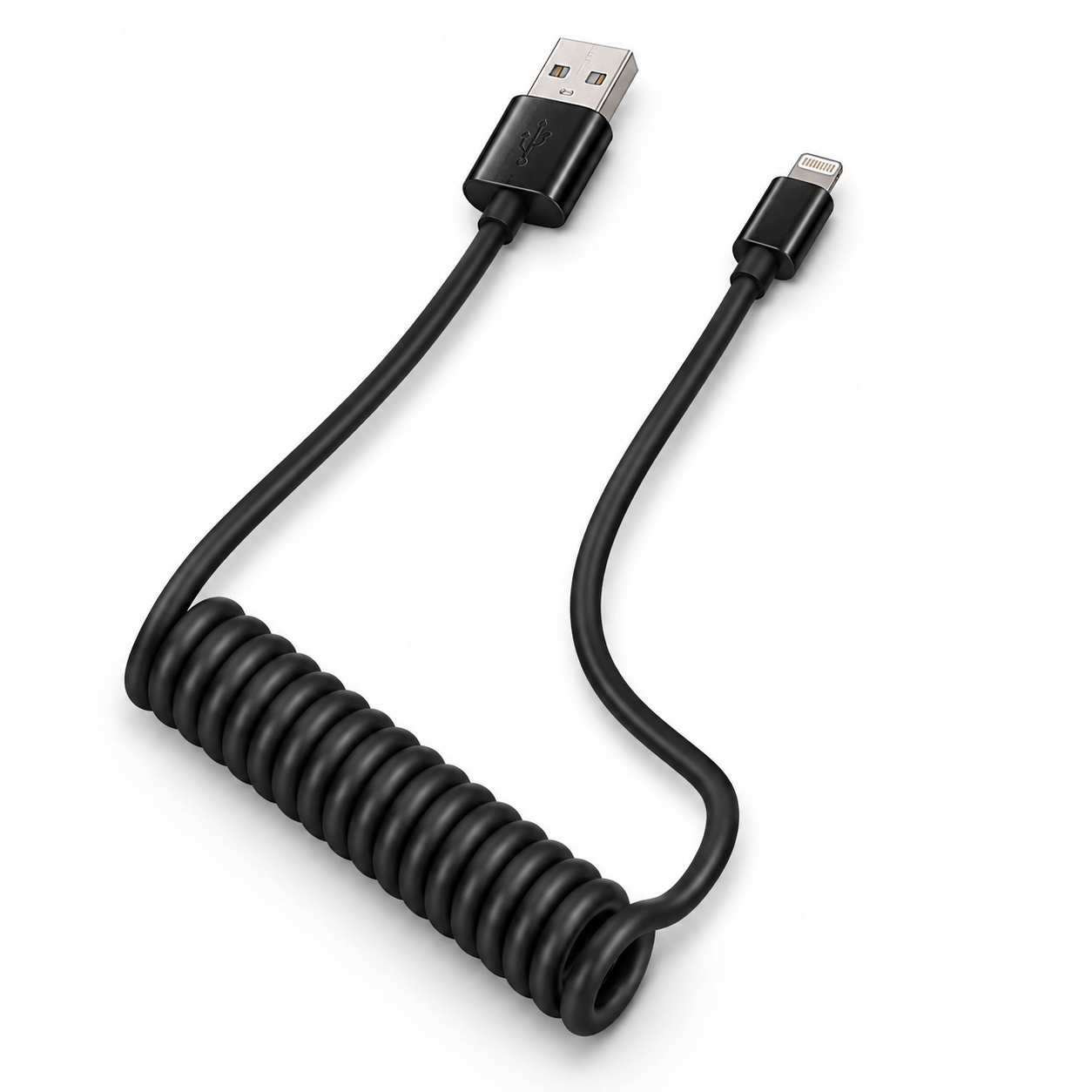 Cable USB A Tipo-C En Espiral Retráctil