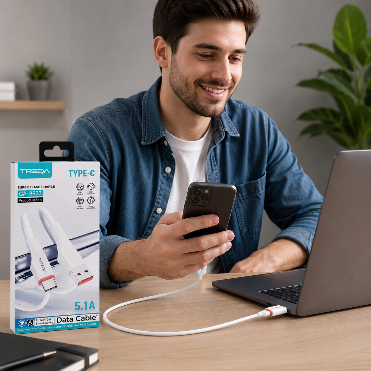 Cable USB a Tipo-C TREQA