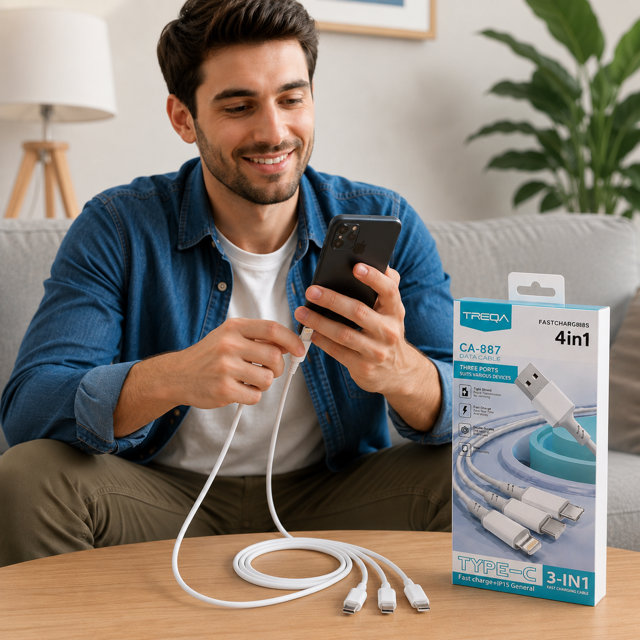 Cable Multi-Conector 3 en 1 TREQA